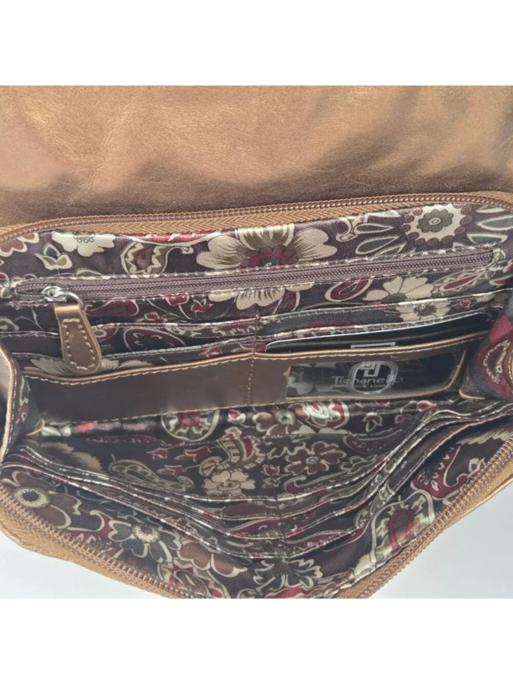 Tignanello Genuine Leather Crossbody Bag Bronze 10